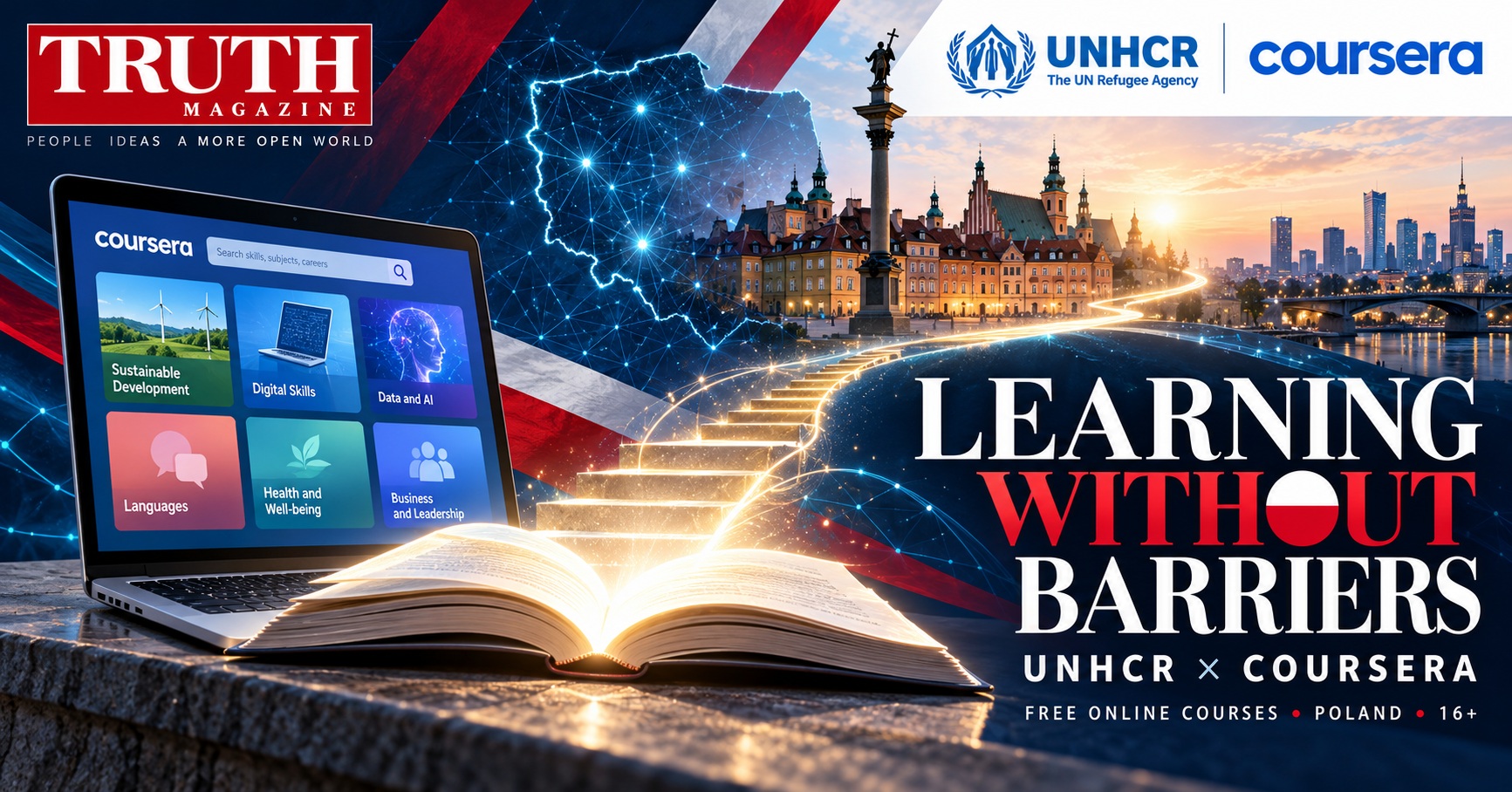 Nauka bez barier: bezpłatne kursy UNHCR i Coursera dla uprawnionych osób w Polsce